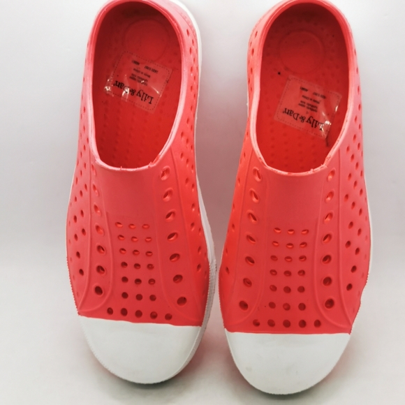 Lily & Dan Water Shoes Kids Pink White sz 3 Lightweight no laceup slip on As New - Picture 4 of 8